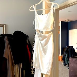 White Satin 2 piece set